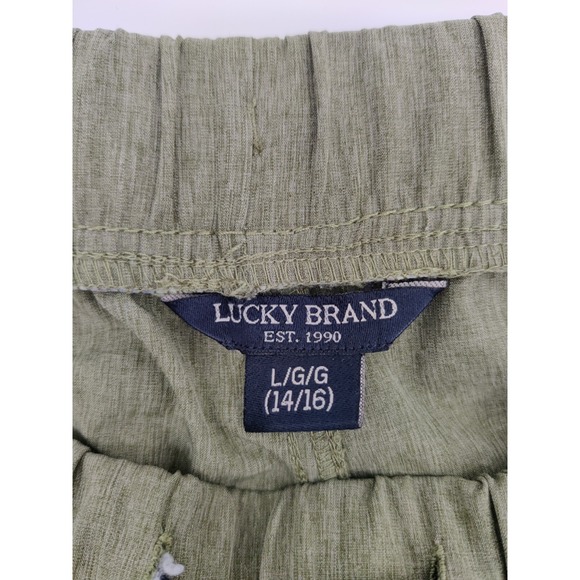 Lucky Brand Boys Shorts‎ Olive Green Elastic Waist Casual Size L 14/16 - Picture 7 of 16